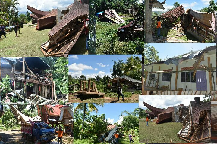 Data BPBD Tana Toraja: Puluhan Rumah dan Lumbung Rusak Akibat Puting Beliung