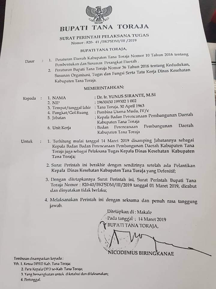 Tuai Sorotan, Nicodemus Lepas Jabatan Plt. Kadis Kesehatan 2 Tuai Sorotan, Nicodemus Lepas Jabatan Plt. Kadis Kesehatan