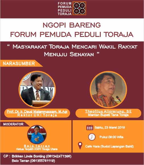 Mencari Wakil Toraja di DPR, FPPT Bakal Gelar Diskusi