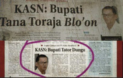 Bupati Simbol Toraya, Penyebutan "Blo'on - Dungu" Tak Mencerdaskan 2 Bupati Simbol Toraya, Penyebutan "Blo'on - Dungu" Tak Mencerdaskan