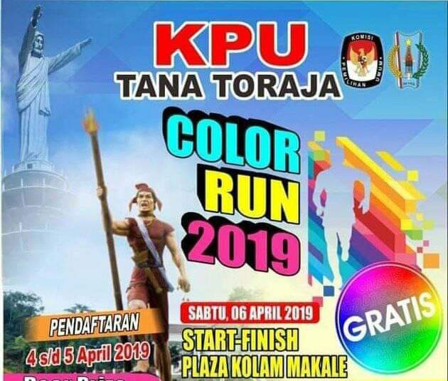 Besok, KPU Tana Toraja Gelar Color Run