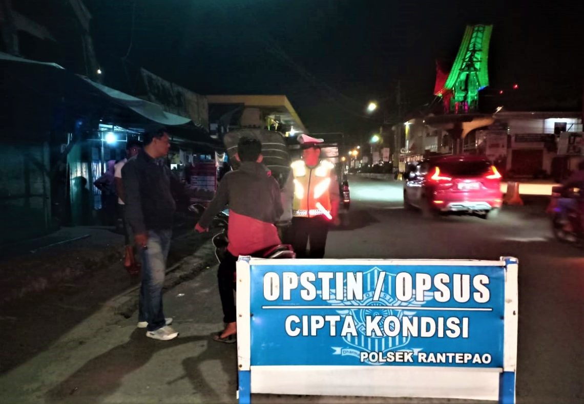 Cegah Tindak Kejahatan Malam Hari, Polres Tana Toraja Gelar Cipta Kondisi di Toraja Utara