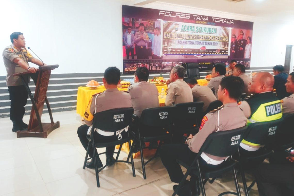 Rayakan Hari Lalu Lintas ke 64, Sat Lantas Polres Tana Toraja Gelar Syukuran