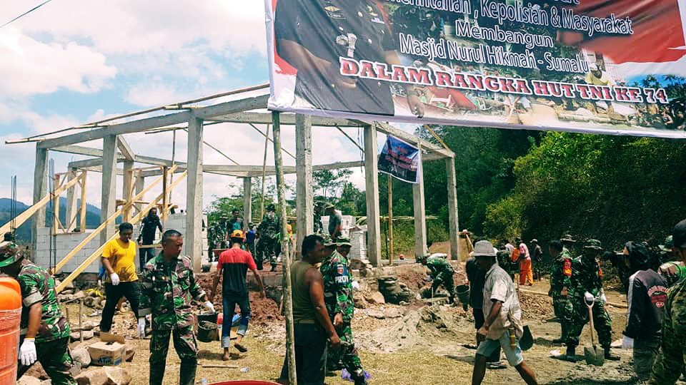 Karya Bhakti, Kodim 1414 Tana Toraja Gotong Royong Bangun Masjid