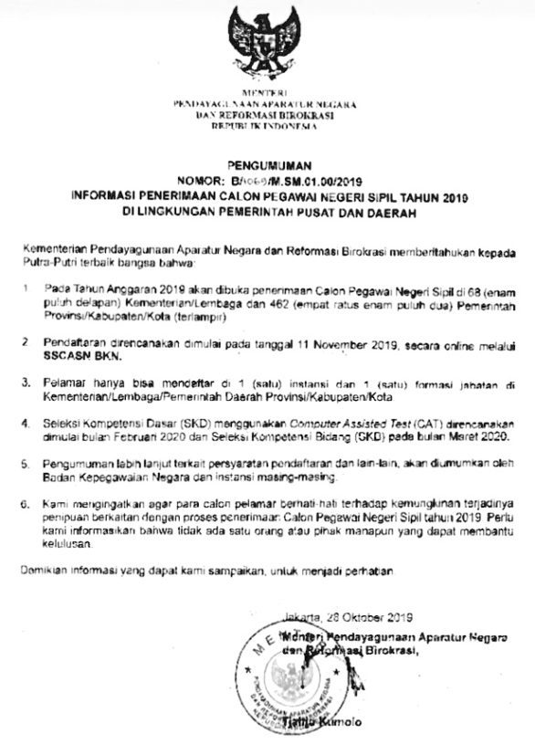 11 November, Pendaftaran CPNS di Buka Secara Online 2 11 November, Pendaftaran CPNS di Buka Secara Online