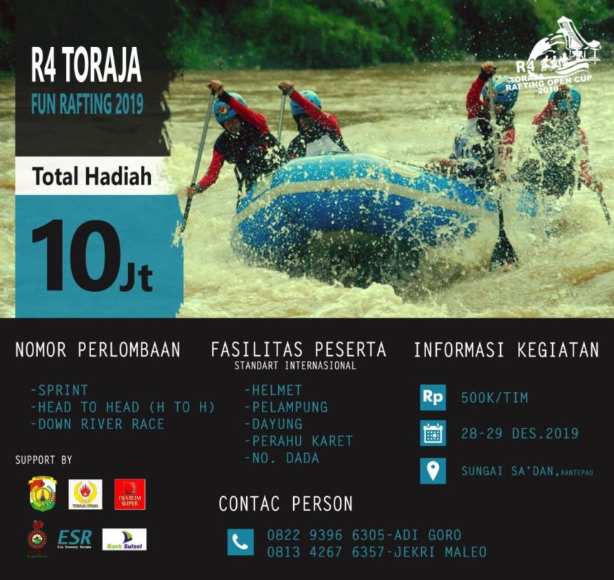 Puluhan Tim Arung Jeram dari Berbagai Daerah Ramaikan R4 Toraja Fun Rafting