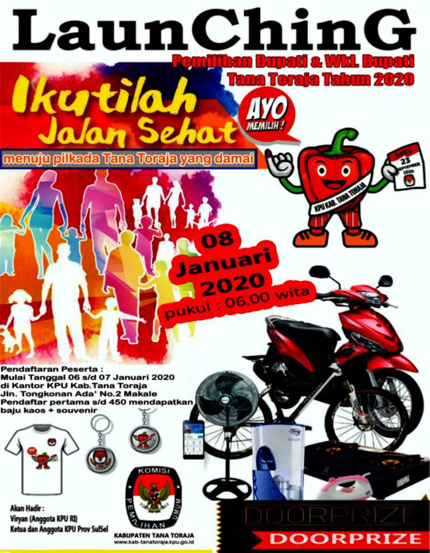 Gelar Jalan Sehat, KPU Tana Toraja Siapkan Sejumlah Hadiah Menarik