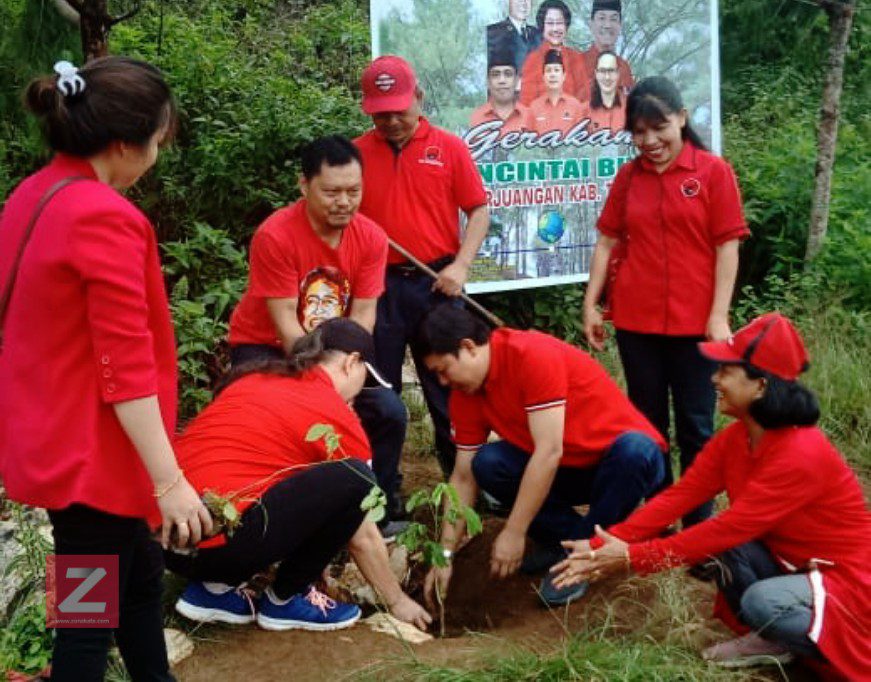 Peduli Lingkungan, PDI Perjuangan Tana Toraja Tanam Ribuan Pohon