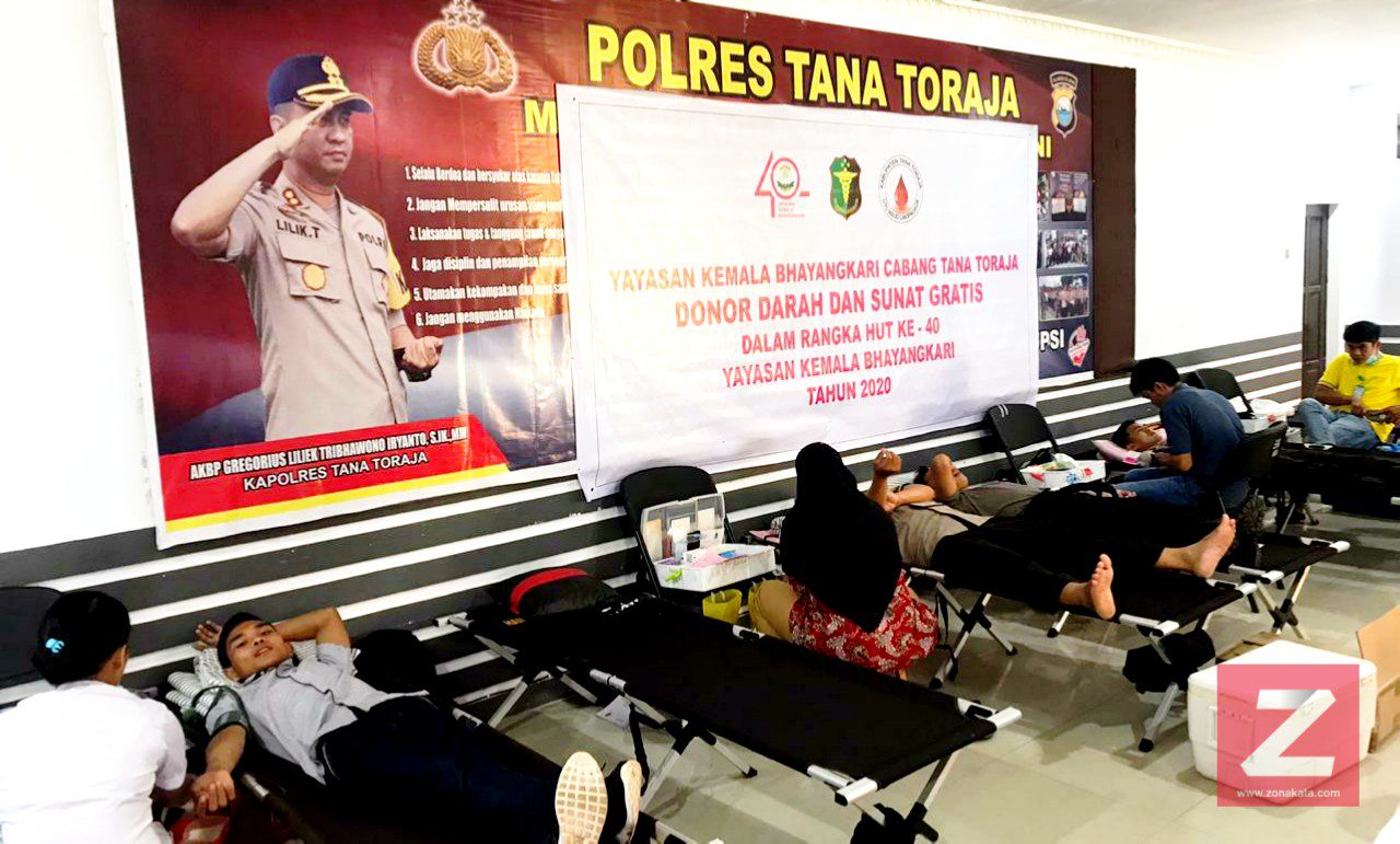 Peringati Milad ke 40, Kemala Bhayangkari Tana Toraja Gelar Donor Darah