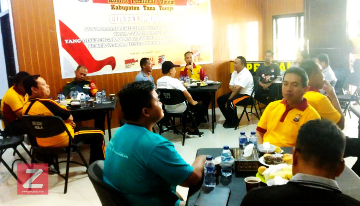 Samakan Persepsi, Polres Gelar Coffe Morning Dengan KPU Tana Toraja