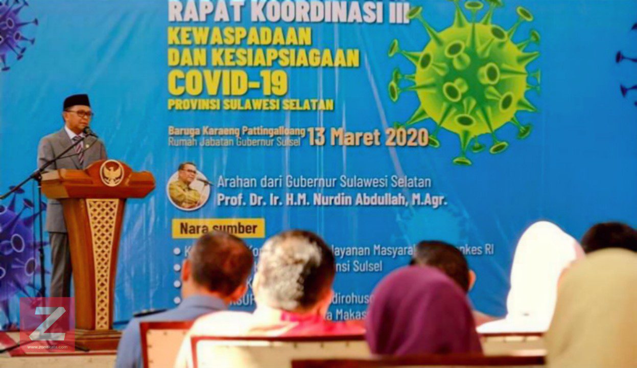 Gubernur Sulsel Gelar Rakor Kewaspadaan dan Kesiapsiagaan Penyebaran Virus Covid-19