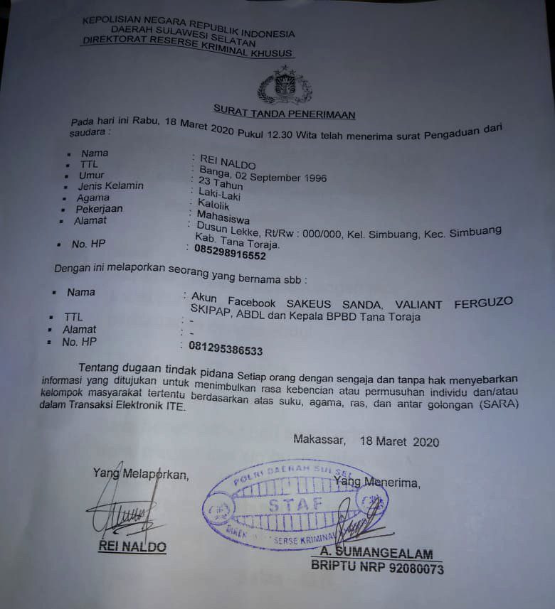Terkait Adanya Berita Hoax di Medsos, IPPEMSI Makassar Melapor ke Polda Sulsel 1 Terkait Adanya Berita Hoax di Medsos, IPPEMSI Makassar Melapor ke Polda Sulsel - Zonakata.com