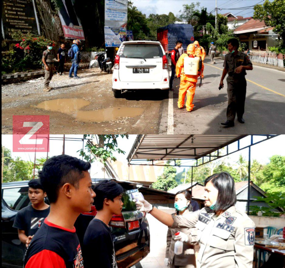 Pintu Masuk Tana Toraja Kendaraan Disemprot Disinfektan, Suhu Tubuh Penumpang Diperiksa 3 Pintu Masuk Tana Toraja Kendaraan Disemprot Disinfektan, Suhu Tubuh Penumpang Diperiksa