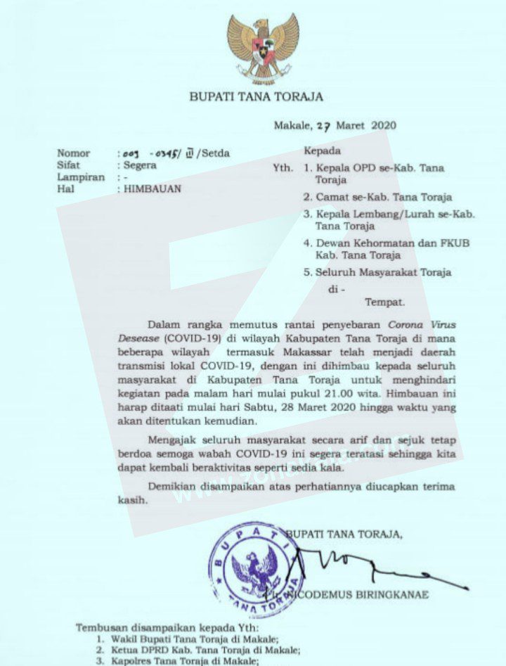Cegah Meluasnya Virus Corona, Pemkab Tana Toraja Terapkan Jam Malam 2 Cegah Meluasnya Virus Corona, Pemkab Tana Toraja Terapkan Jam Malam