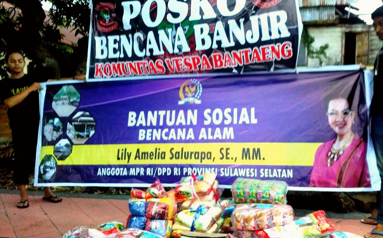 Lily Amelia Salurapa Bantu Warga Korban Bencana di Jeneponto dan Bantaeng