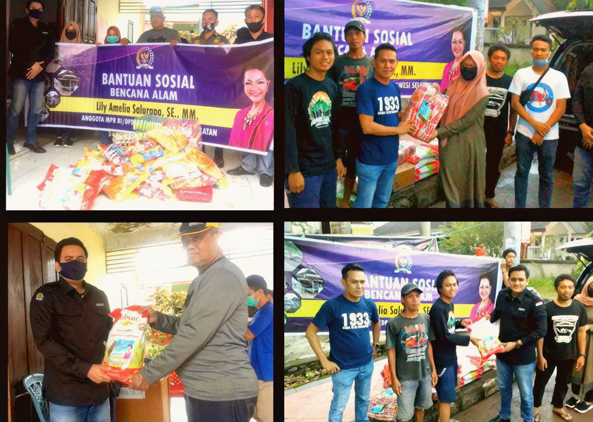 Lily Amelia Salurapa Bantu Warga Korban Bencana di Jeneponto dan Bantaeng