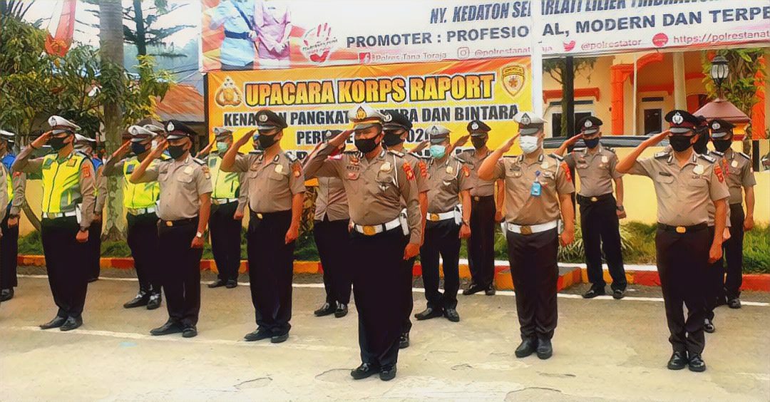Hari Ini, 20 Personil Polres Tana Toraja Mengalami Kenaikan Pangkat