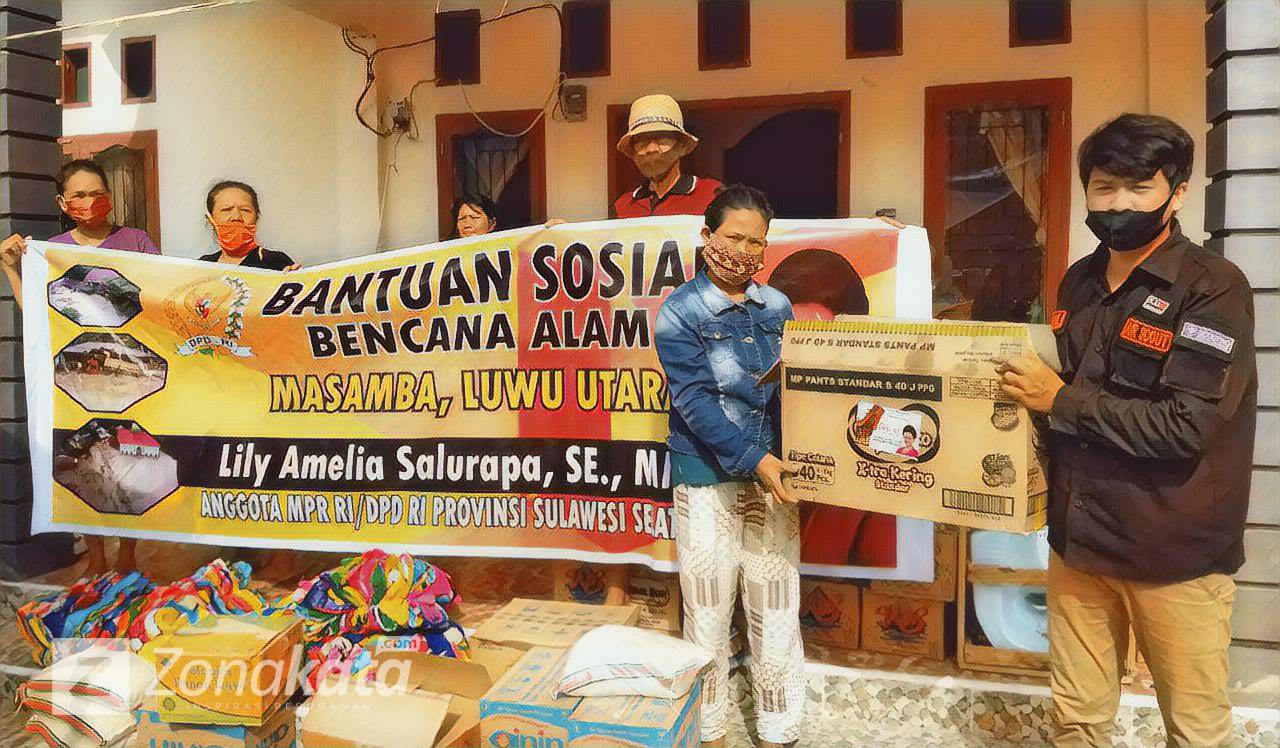 Lily Salurapa Kirim Bantuan Untuk Korban Bencana Alam Di Luwu Utara