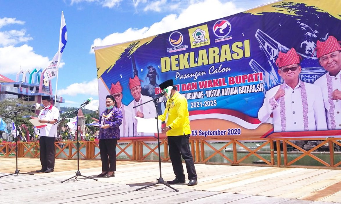 Ketua Partai Golkar Sulsel Taufan Pawe Hadiri Deklarasi Nico-Victor