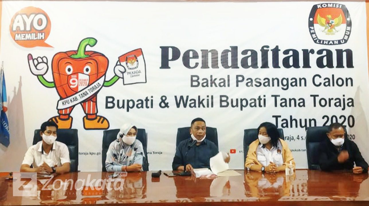 Masa Pendaftaran Berakhir, Hanya 3 Bapaslon Yang Mendaftar di KPU Tana Toraja