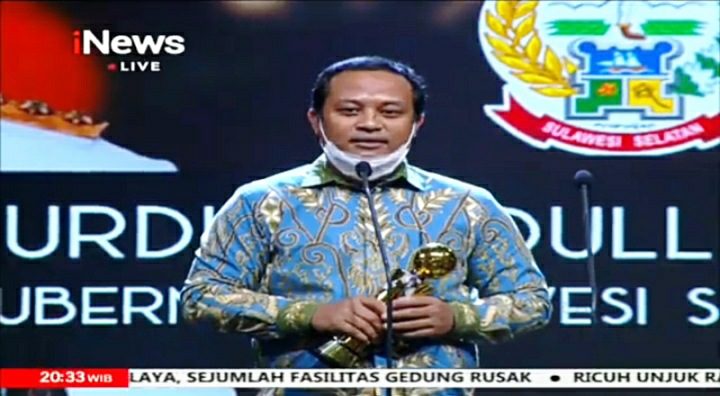 Pemprov Sulsel Terima Penghargaan Indonesia Awards, Wagub: Ini Untuk Warga Sulsel