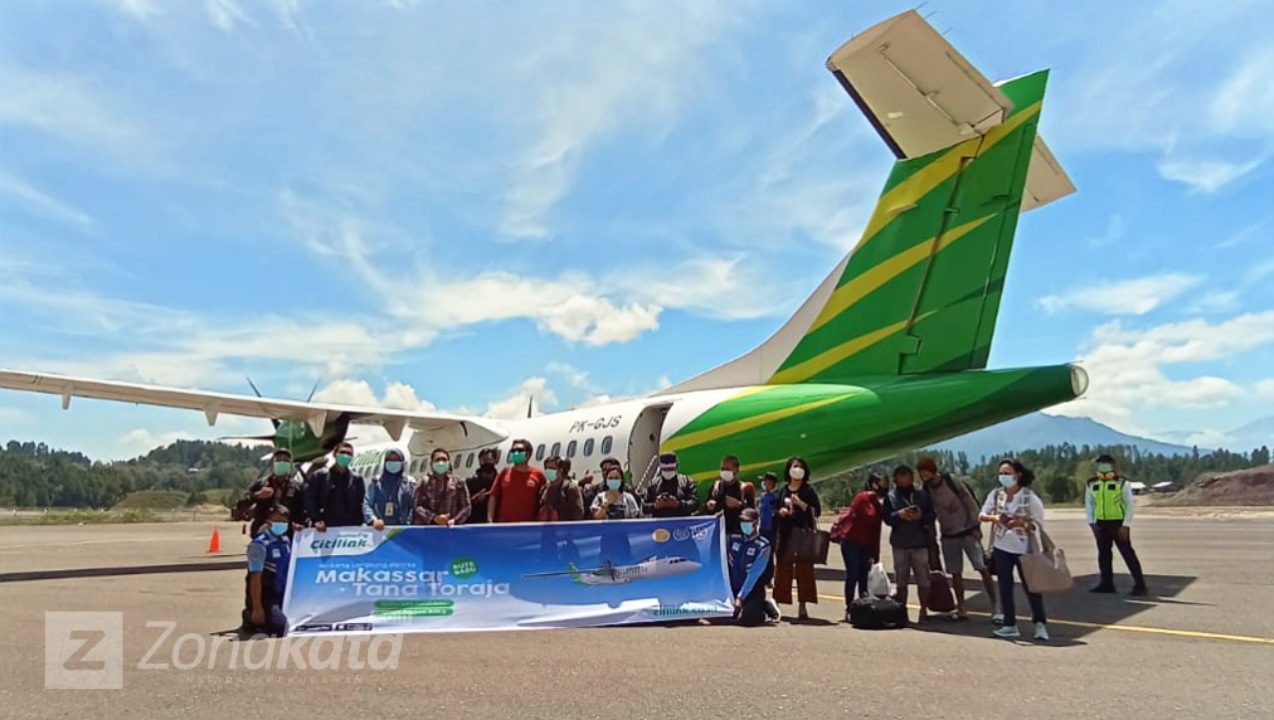Sukses, Penerbangan Komersil Perdana Citilink ke Tana Toraja