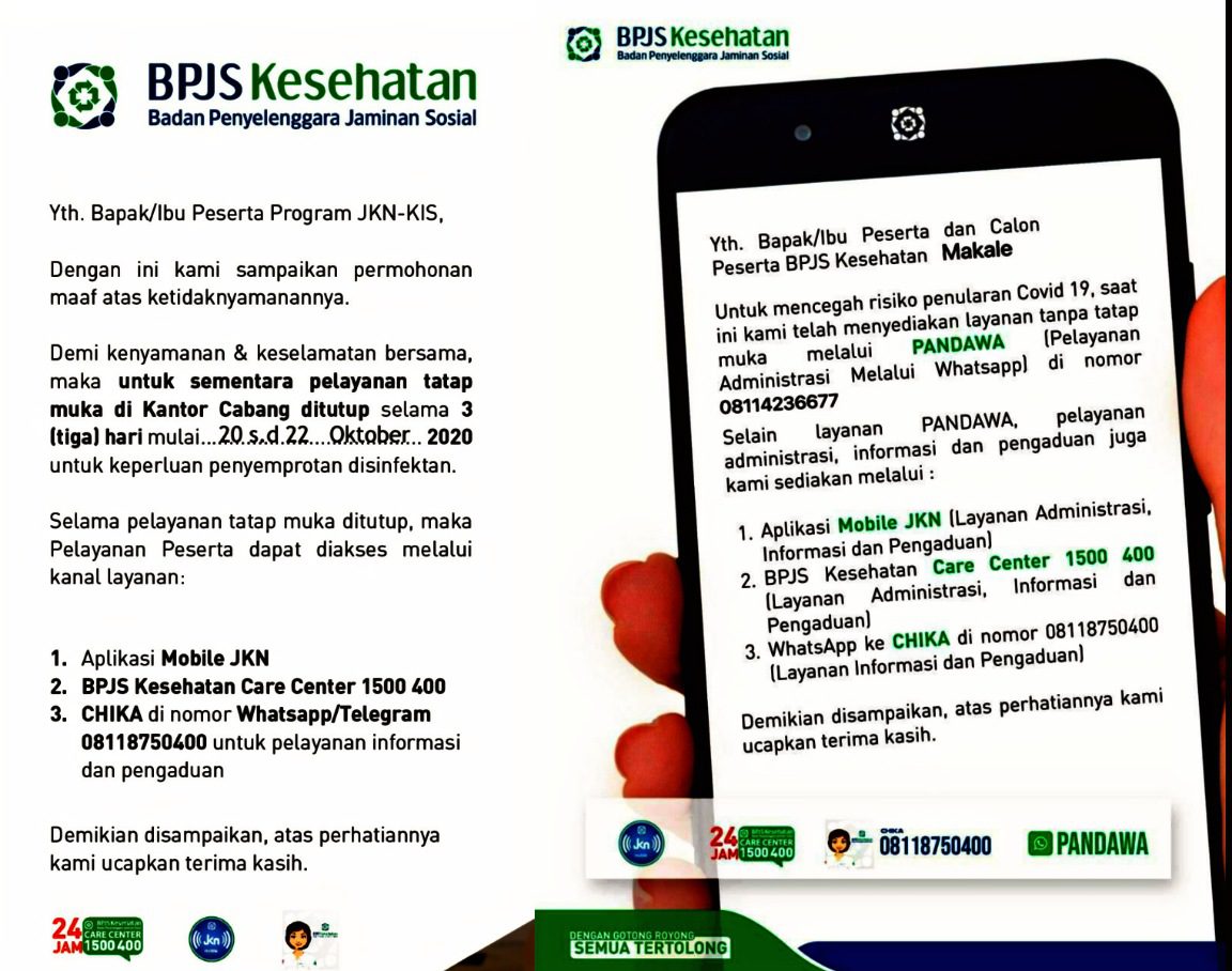 Satu Pegawai Positif Corona, Kantor BPJS Kesehatan Makale Terpaksa Tutup 2 Satu Pegawai Positif Corona, Kantor BPJS Kesehatan Makale Terpaksa Tutup