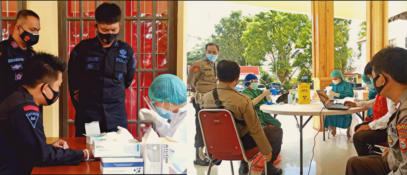 Antisipasi Terpapar Covid-19, Ratusan Personil BKO Polres Sidrap dan BKO Brimob Parepare Jalani Rapid Test