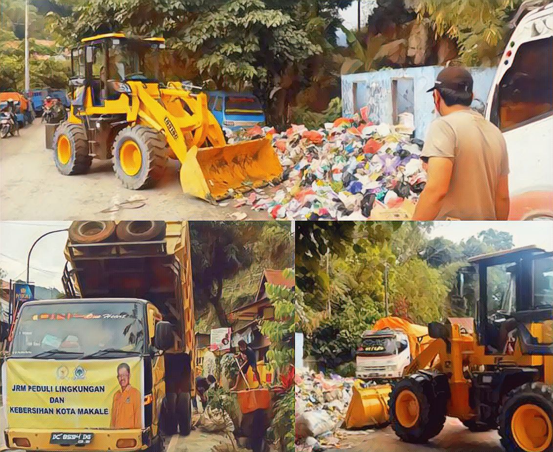 Tak Kunjung di Angkut, Baramuda TheZa dan Garda JRM Turun Bersihkan Sampah di Pasar Makale