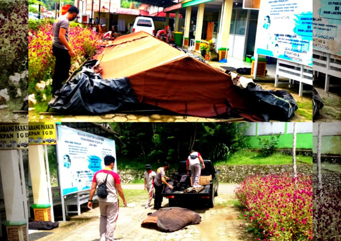 Pasien Covid-19 Terus Bertambah, Polres Tana Toraja Dirikan Tenda Darurat di RS Lakipadada
