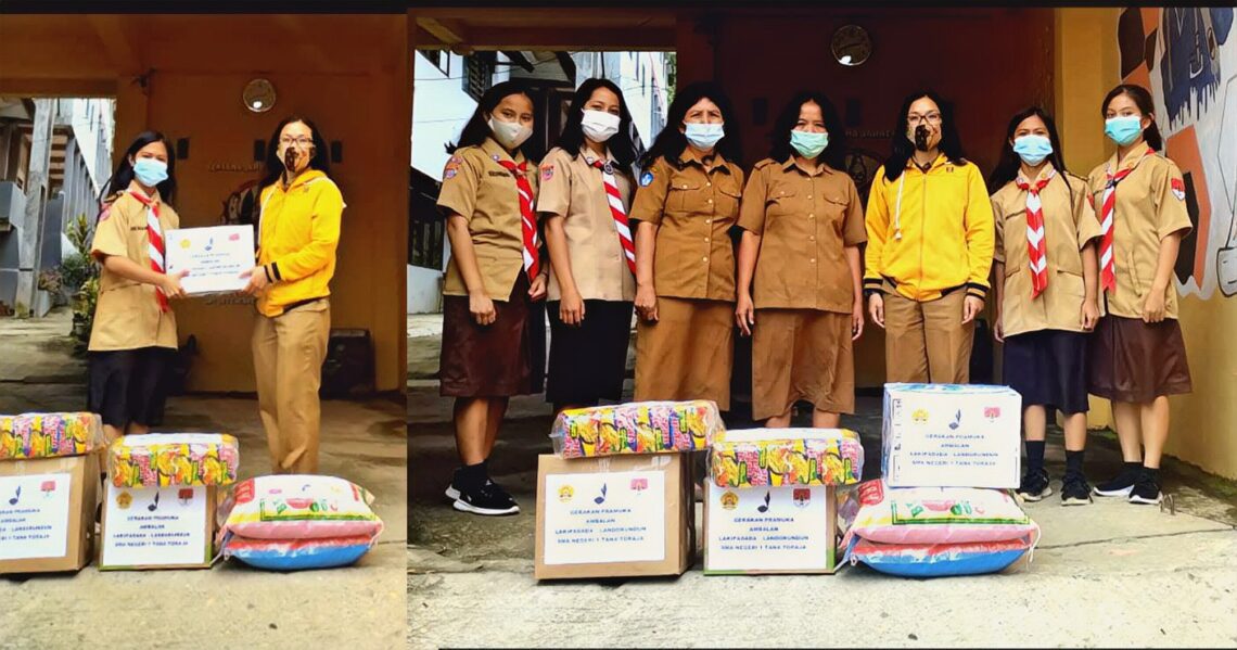 Gerakan Pramuka Ambalan SMAN 1 Tana Toraja Berdonasi Untuk Korban Gempa Sulbar