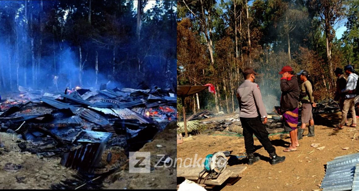 Satu Rumah Warga di Lembang Karre Penanian, Nanggala Hangus Terbakar