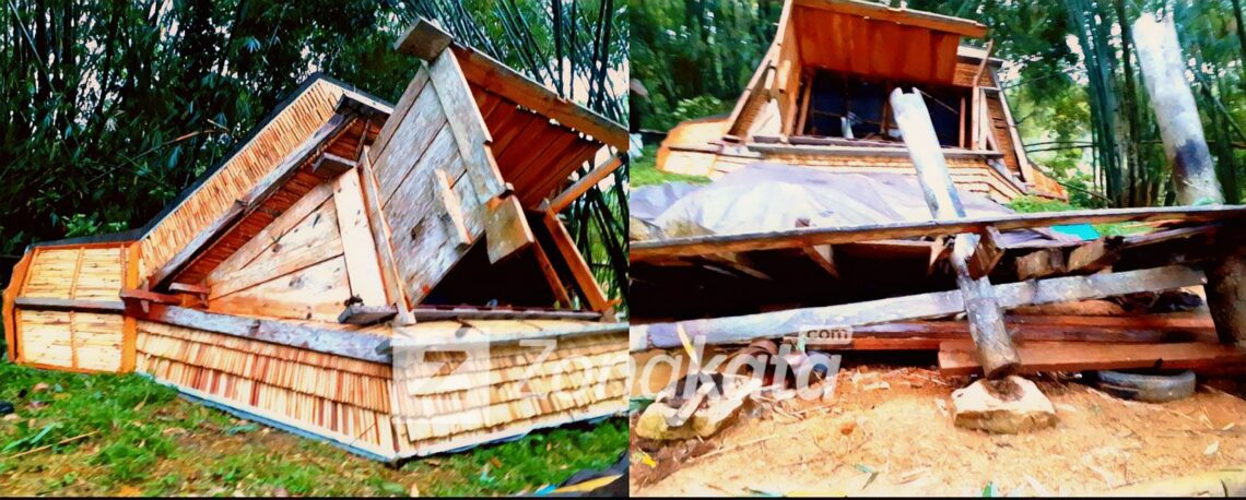 Angin Puting Beliung Rusak Sejumlah Lumbung dan Rumah di Lembang La’bo’, Toraja Utara