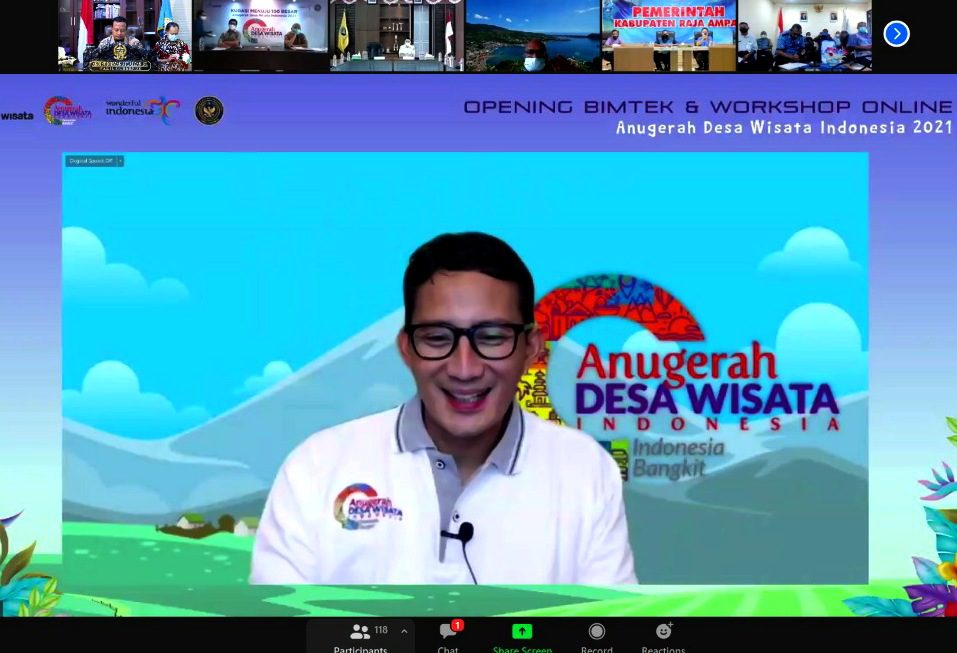 Hadiri Pembukaan Bimtek dan Workshop ADWI 2021, Plt Gubernur: Kami Usulkan 161 Desa Wisata
