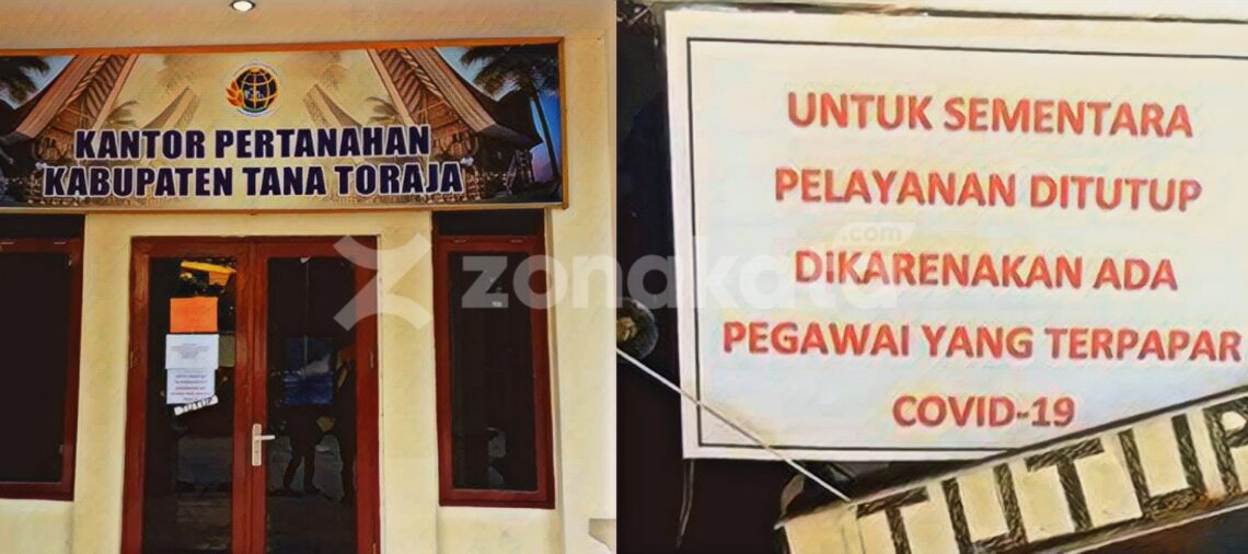 Belasan Pegawainya Terpapar Covid 19, Kantor Pertanahan Tana Toraja Ditutup 2 Belasan Pegawainya Terpapar Covid 19, Kantor Pertanahan Tana Toraja Ditutup