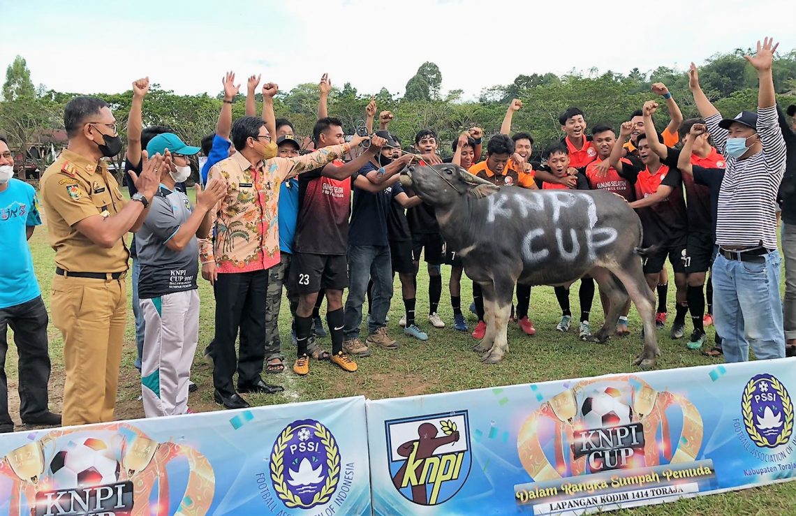 Juara KNPI Cup Pekan Pemuda di Toraja Utara, Tim Kesu Berhasil Bawa Pulang Kerbau