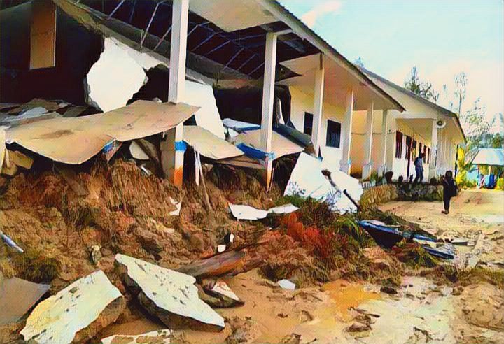 Gedung SMAN 12 Tana Toraja Kembali Diterjang Tanah Longsor