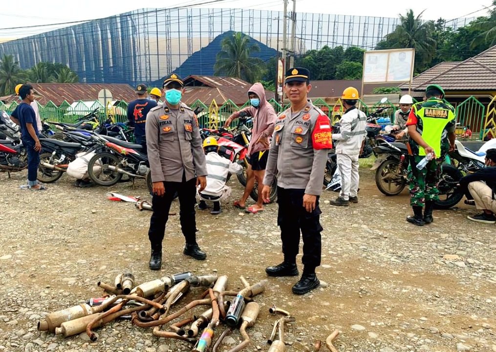 Gunakan Knalpot Racing, Puluhan Sepeda Motor Dirazia Polsek Bahodopi