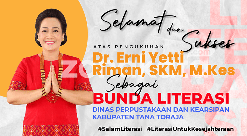 Erni Yetti Riman dikukuhkan Sebagai Bunda Literasi Tana Toraja