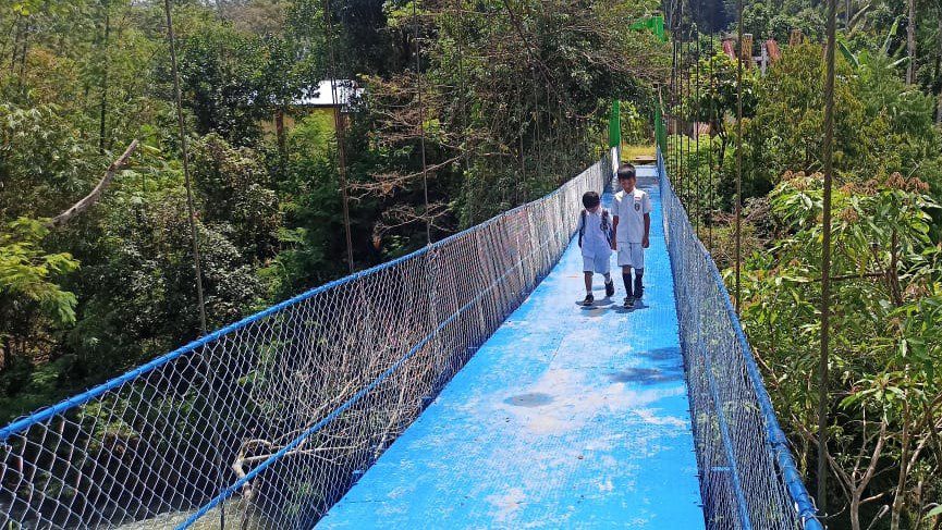 Jembatan Reyot di Lembang Sarapeang Tana Toraja Sudah Diperbaiki