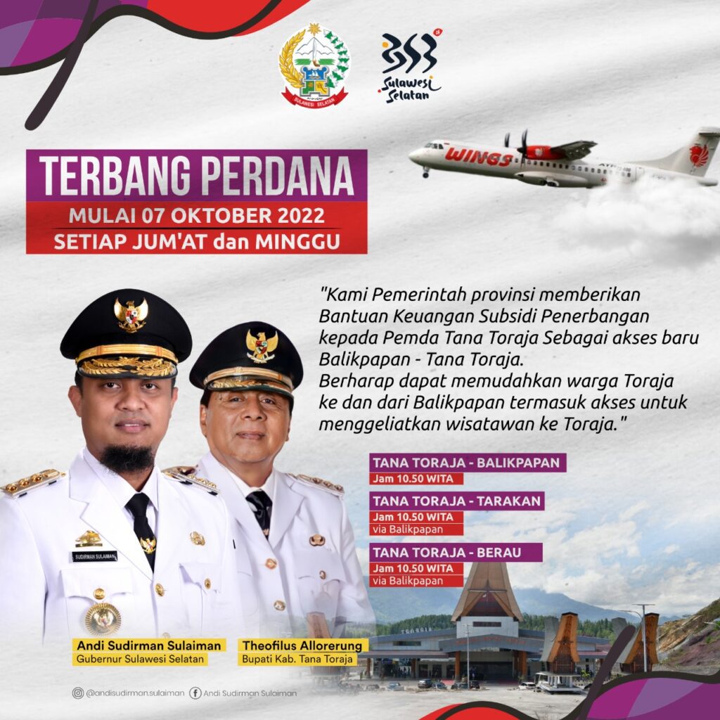 Tanpa Transit, Penerbangan Perdana Balikpapan-Tana Toraja Sukses 3 Tanpa Transit, Penerbangan Perdana Balikpapan-Tana Toraja Sukses