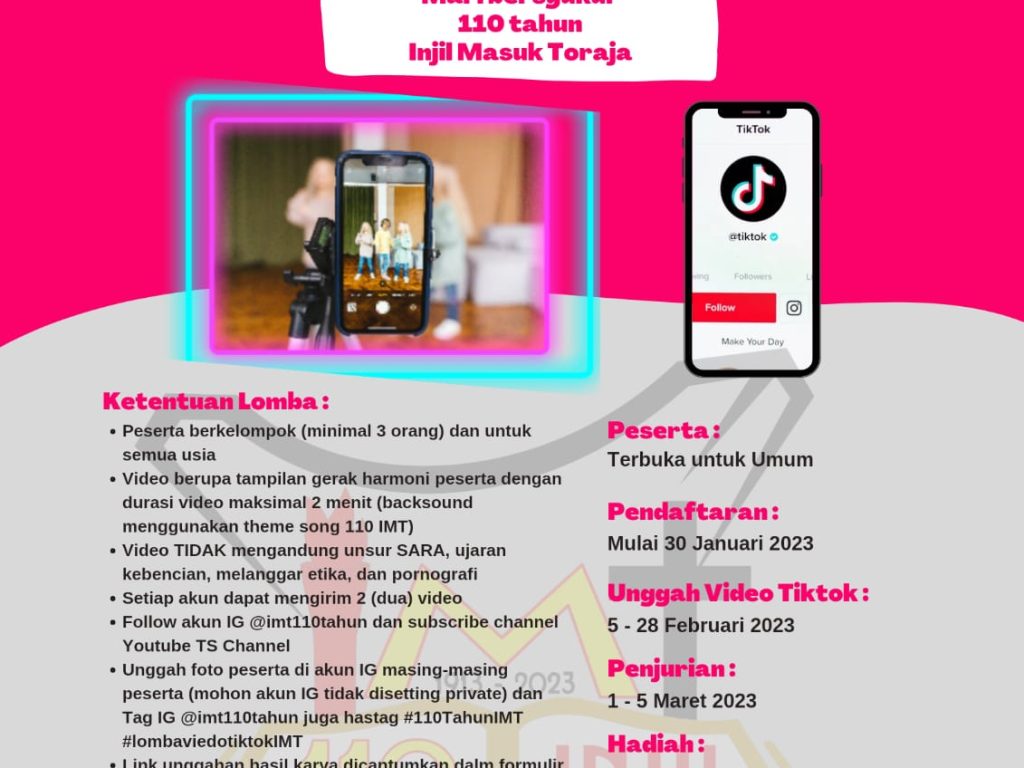 Ayo, Ikutan Lomba Tiktok 110 Tahun IMT, Total Hadiah Jutaan Rupiah 2 Ayo, Ikutan Lomba Tiktok 110 Tahun IMT, Total Hadiah Jutaan Rupiah