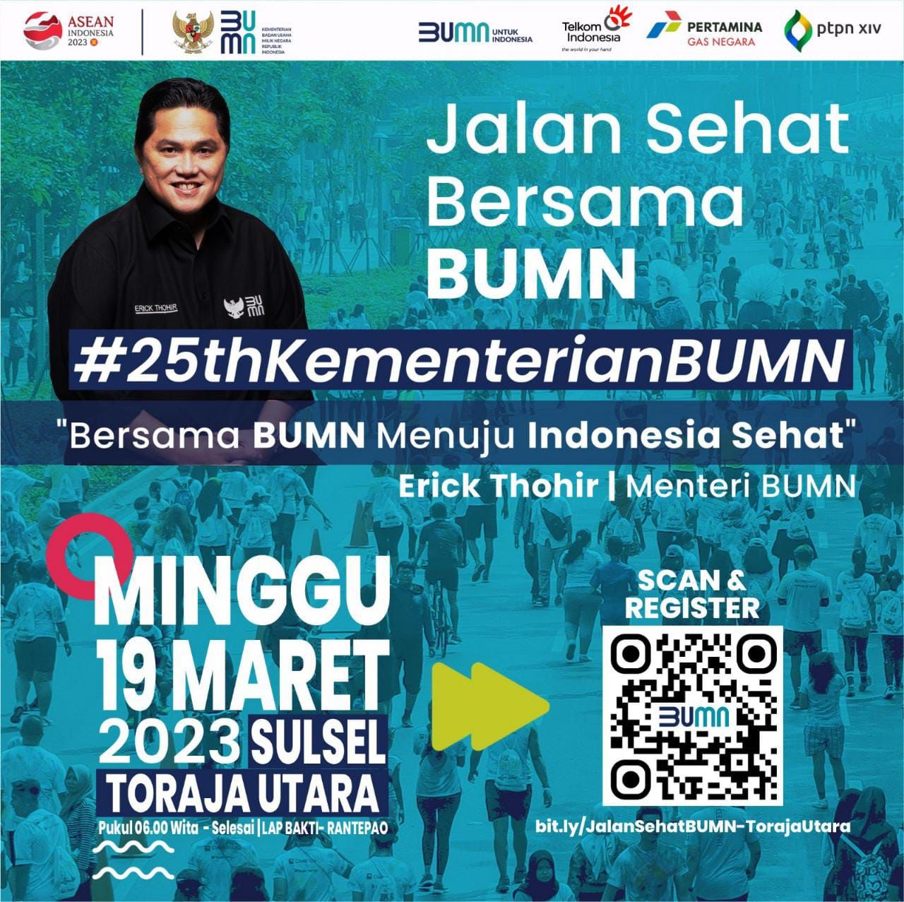 Bertabur Hadiah Menarik, 19 Maret Jalan Sehat BUMN di Lapangan Bakti Rantepao 2 Bertabur Hadiah Menarik, 19 Maret Jalan Sehat BUMN di Lapangan Bakti Rantepao