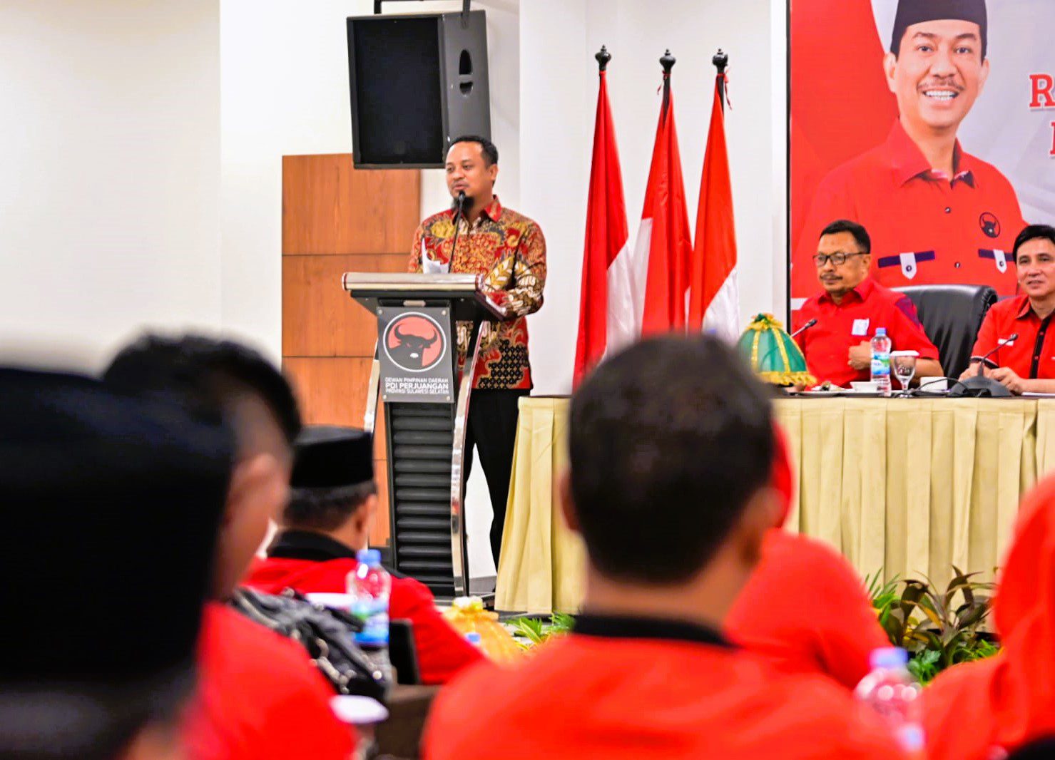 Dibuka Sekjen Hasto Kristiyanto, Gubernur Beri Sambutan di Rakor Tiga Pilar PDIP Sulsel