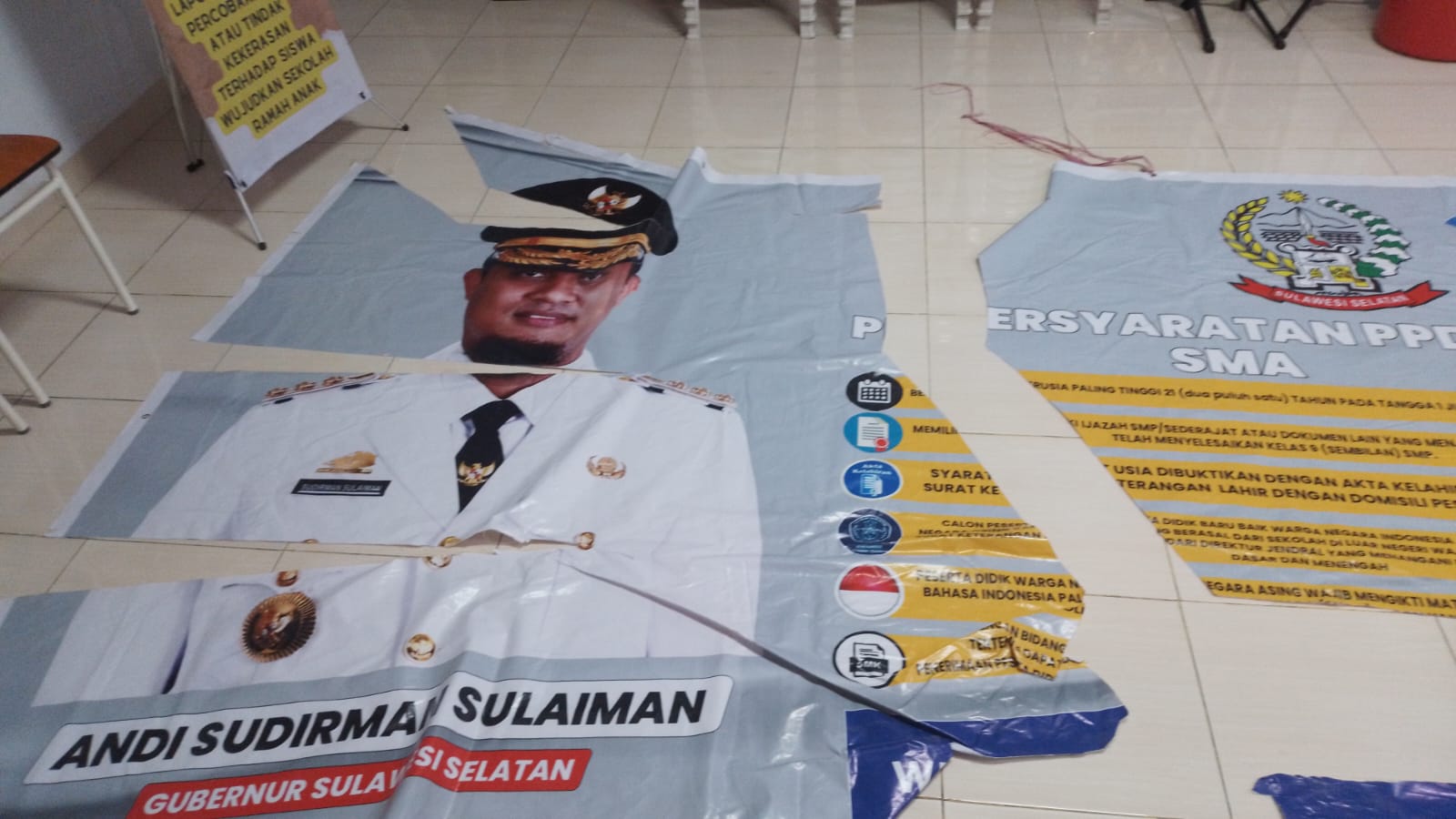 Baliho PPDB SMA Negeri 16 Makassar dirusak OTK
