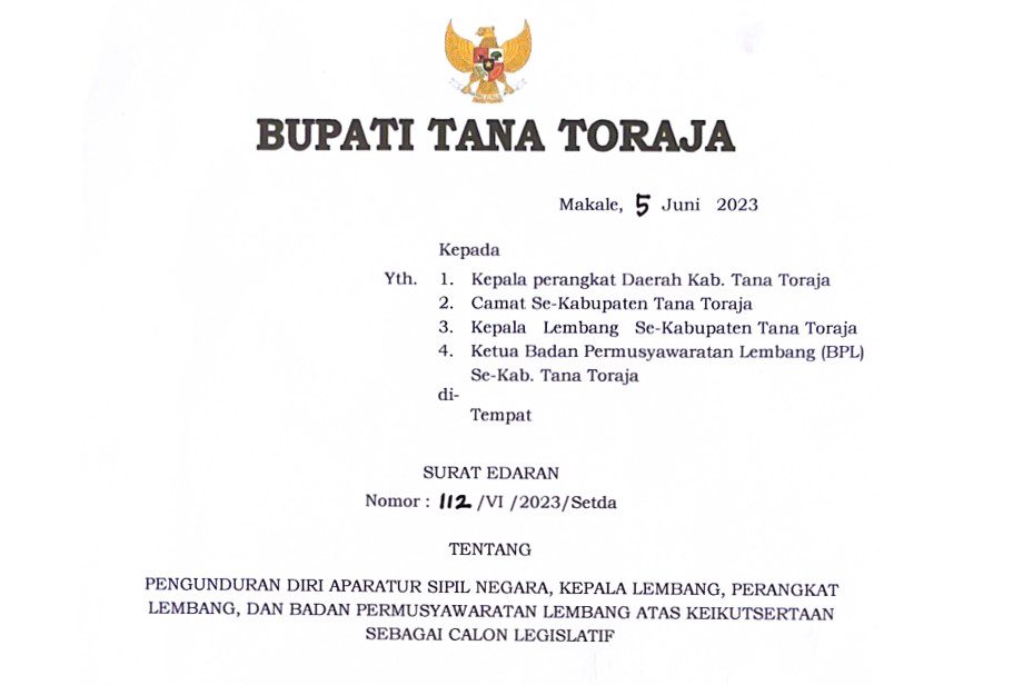 Keluarkan Surat Edaran Bagi ASN Yang Maju Caleg, Bupati: Harus Mengundurkan Diri 1 Keluarkan Surat Edaran Bagi ASN Yang Maju Caleg, Bupati: Harus Mengundurkan Diri