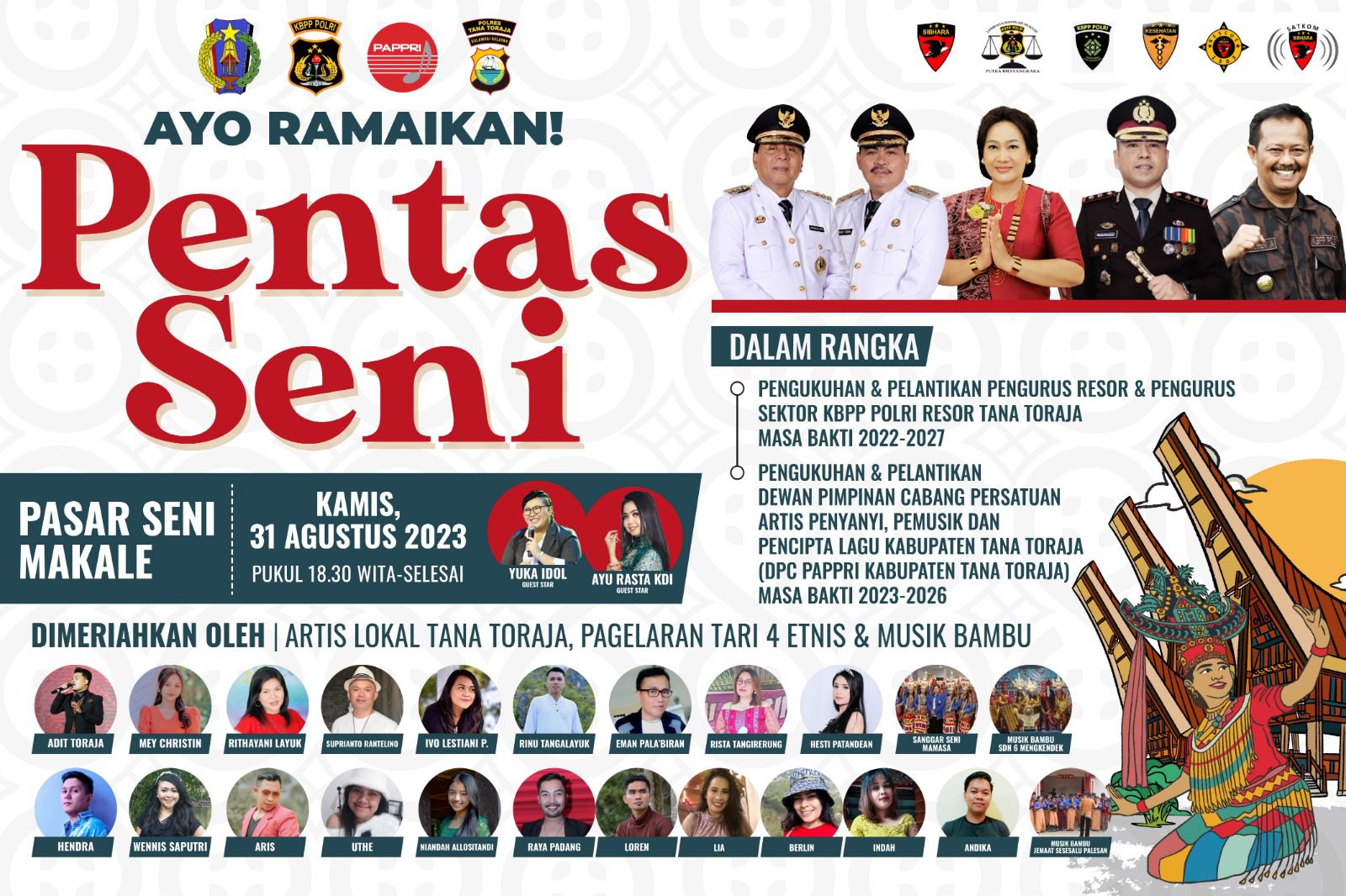 Siap-siap! Pentas Seni di Makale Akan Dihibur Artis Ibu Kota dan Penyanyi Lokal Toraja