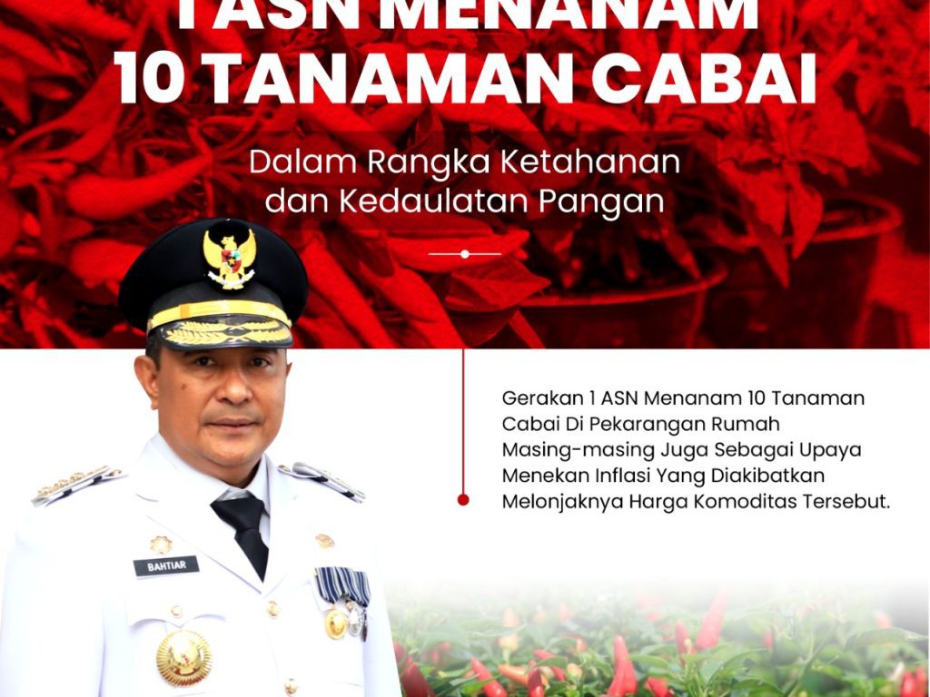 Serius Tangani Inflasi, Pj Gubernur Hadirkan Gerakan 1 ASN Tanam 10 Pohon Cabai