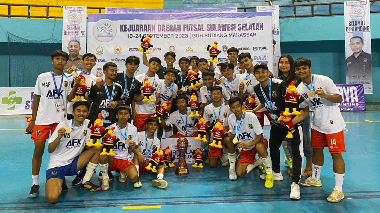 Tana Toraja Juara 3 Kejurda Futsal Sulawesi Selatan 2023