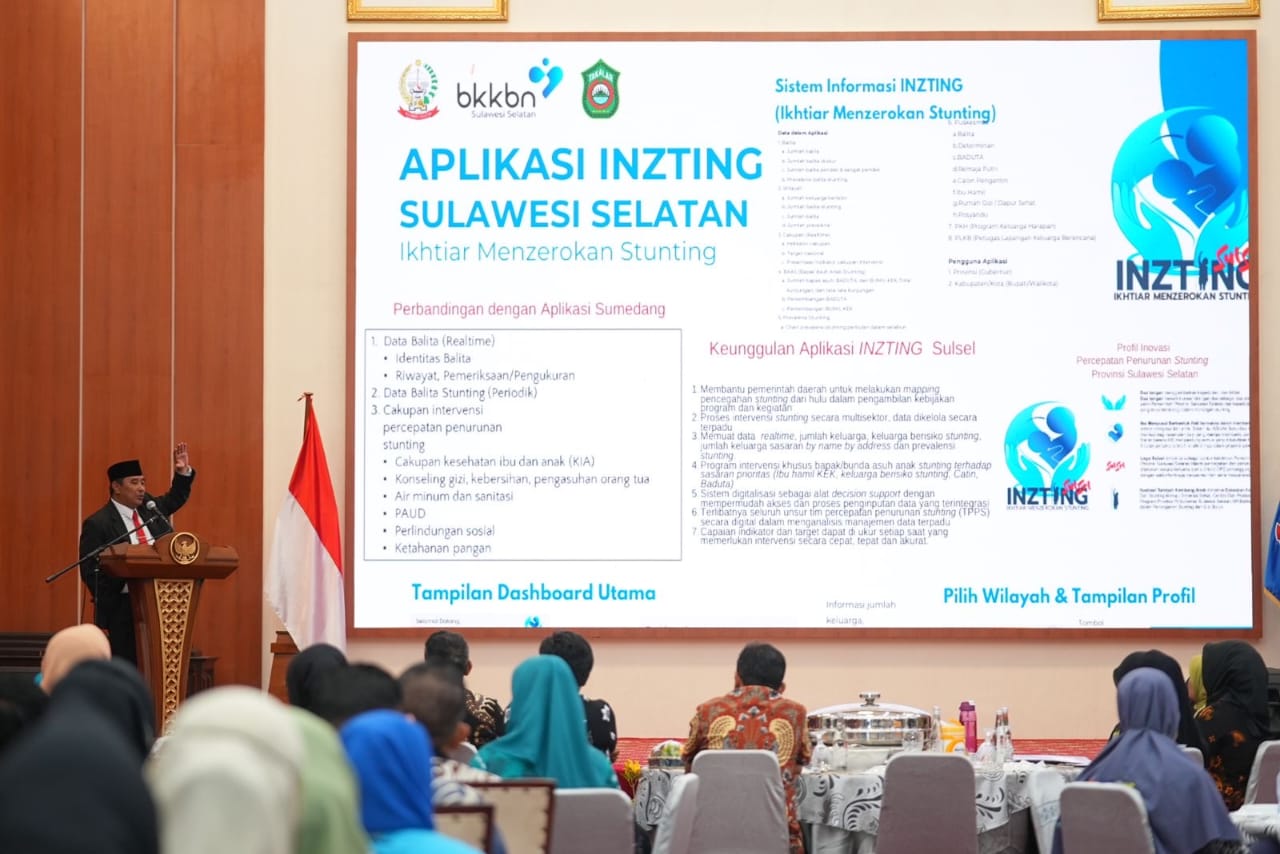 Pj Gubernur Sulsel Harap Inzting Stunting Jadi Aplikasi Nasional